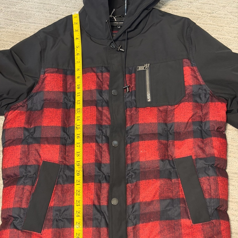 Pendleton Men's Hooded Jacket, Red & Black Plaid, Size L/G, Down Fill - Picture 8 of 10